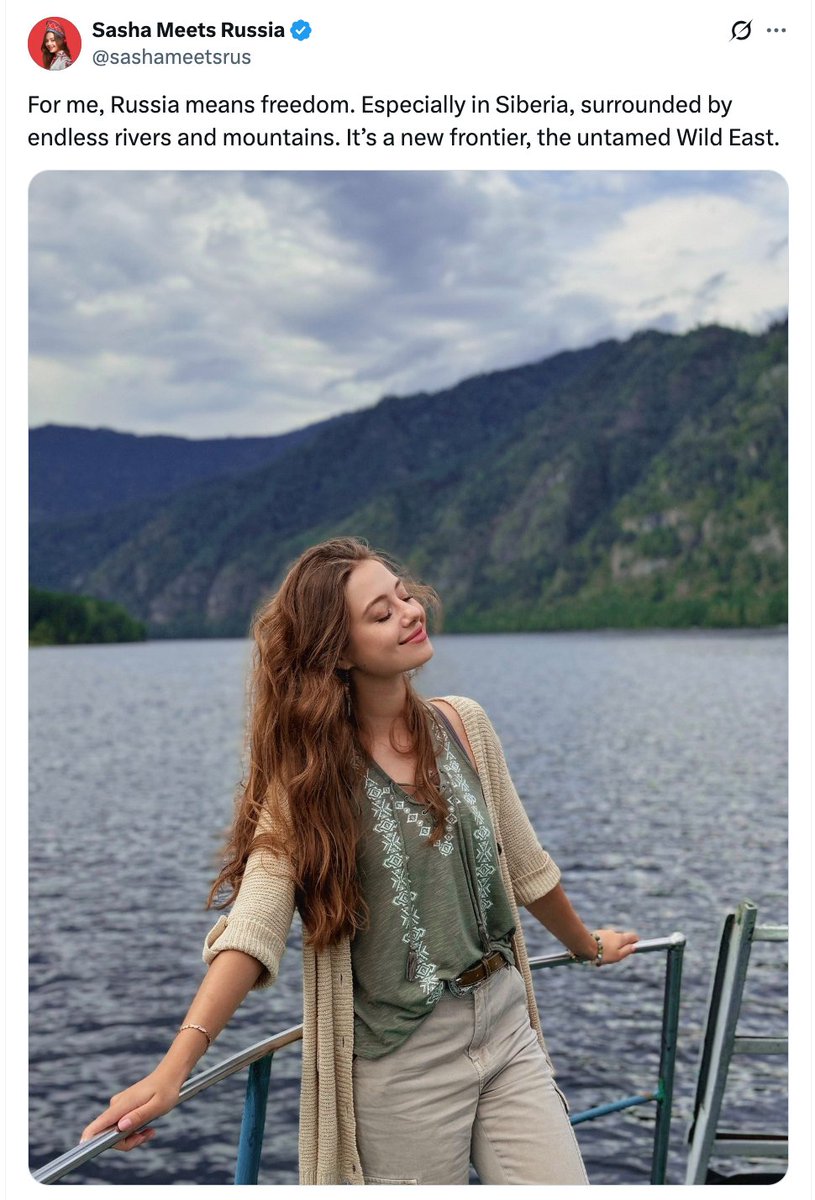 "For me, Russian means freedom." 

There are over 2,000 political prisoners in Russia.
There are over 90 children on Russia's "extremist" list of political criminals.

Russia is a fascist dictatorship, not an exotic land of freedom.