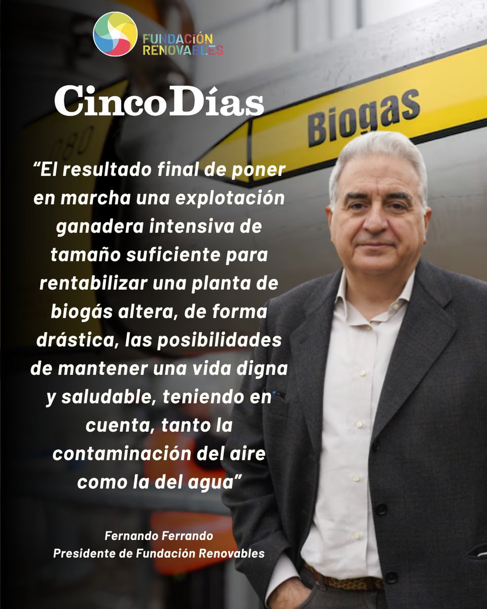 Fundación Renovables (@frenovables) on Twitter photo ✍️"La simbiosis insostenible entre las macrogranjas y el biogás", el artículo de <a href="/ferrandovitales/">Fernando Ferrando</a> en <a href="/CincoDiascom/">CincoDiascom</a>
🔗Artículo completo: f.mtr.cool/xobefjrvkb ✍️"La simbiosis insostenible entre las macrogranjas y el biogás", el artículo de <a href="/ferrandovitales/">Fernando Ferrando</a> en <a href="/CincoDiascom/">CincoDiascom</a>
🔗Artículo completo: f.mtr.cool/xobefjrvkb