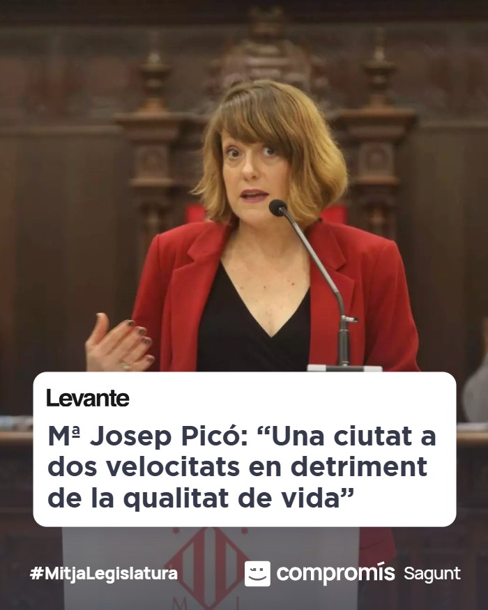 Compromís Sagunt (@compromissagunt) on Twitter photo La nostra portaveu a l'<a href="/AjuntSagunt/">Ajuntament de Sagunt</a>, <a href="/mariajpico/">Maria Josep Picó</a>, fa balanç de la mitja legslatura actual per al <a href="/LMorvedre/">Levante Morvedre</a> 📊
Llig les declaracions! 👉 cutt.ly/lrDkAIBx
#MitjaLegislaturaSagunt La nostra portaveu a l'<a href="/AjuntSagunt/">Ajuntament de Sagunt</a>, <a href="/mariajpico/">Maria Josep Picó</a>, fa balanç de la mitja legslatura actual per al <a href="/LMorvedre/">Levante Morvedre</a> 📊
Llig les declaracions! 👉 cutt.ly/lrDkAIBx
#MitjaLegislaturaSagunt