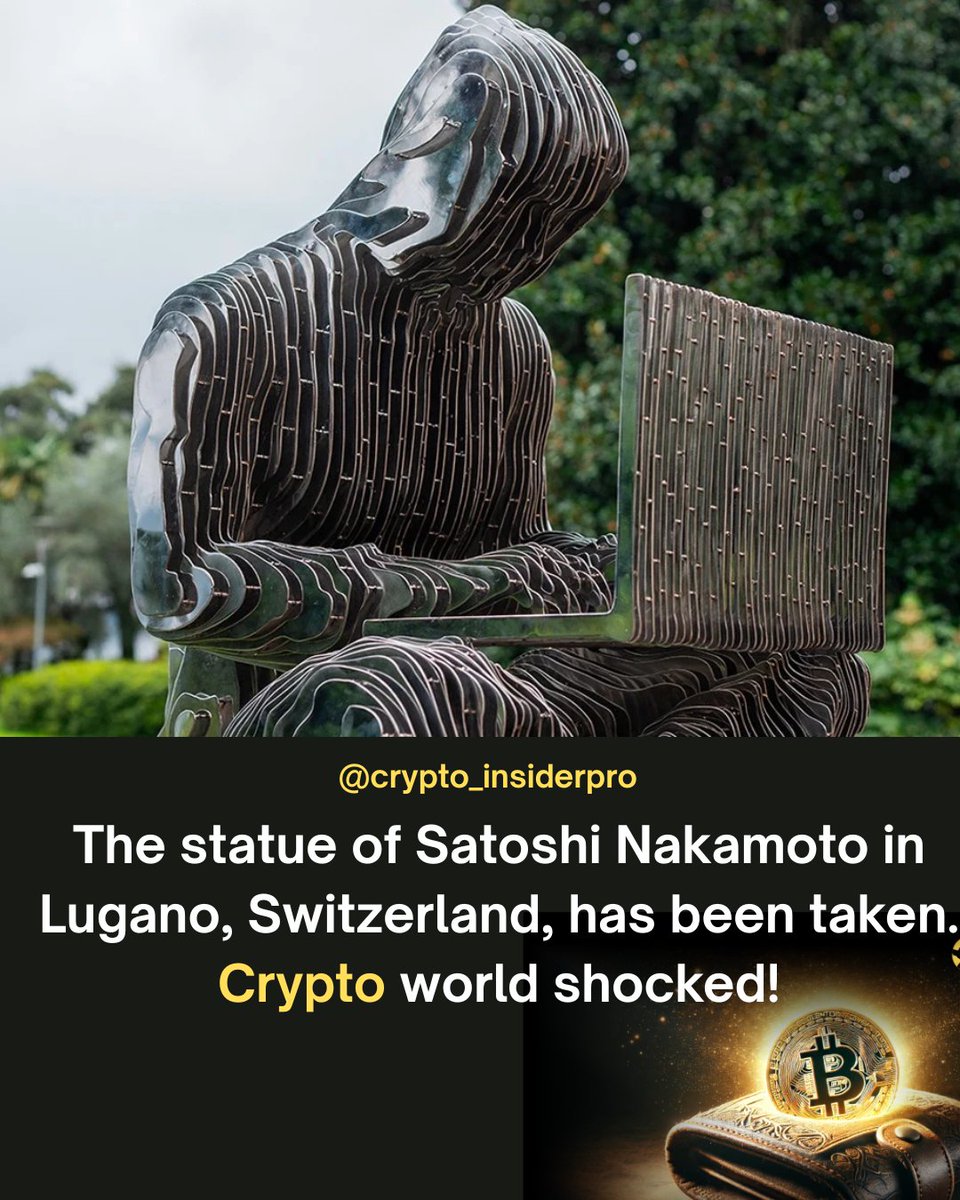 🗿💥 BREAKING: Satoshi Nakamoto’s Statue Vanishes!
In a shocking twist, the iconic statue of Satoshi Nakamoto in Lugano, Switzerland—a symbol of the cryptocurrency revolution—has mysteriously disappeared. 😱
#SatoshiNakamoto #CryptoNews #Bitcoin #Lugano #CryptoMystery #Blockchain