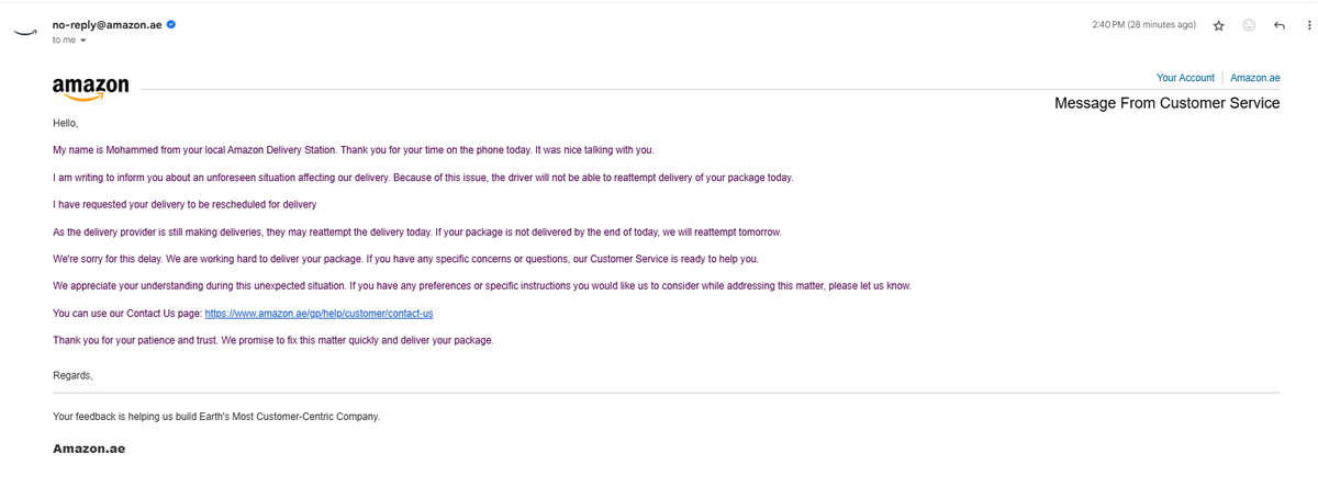 Rushilalol's tweet photo. @AmazonHelp @AmazonAE Unacceptable. Ordered yesterday, delivered to wrong address. Reordered &amp; paid again—2nd order also wrong. Paid twice, no item. This isn’t “unexpected,” it’s repeated negligence. I expect a refund, correct delivery &amp; an explanation. #AmazonAE #Dubai #UAE https://t.co/leXPScfCJE
