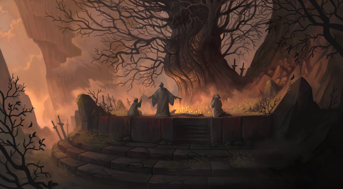 Some of the latest moody environments made for The Dark Order card game