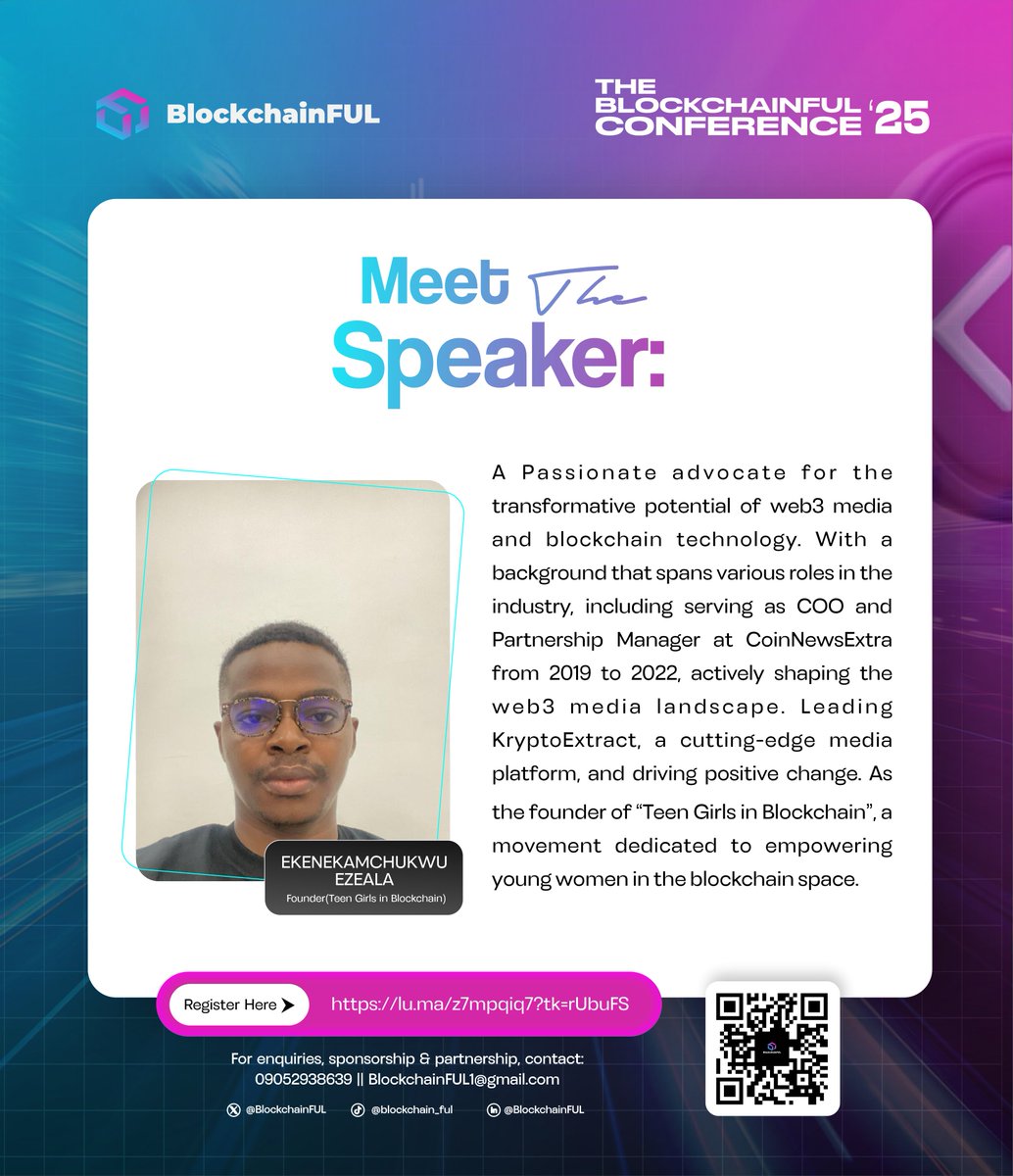 Blockchain FUL (@blockchainful) on Twitter photo We are thrilled to announce that <a href="/KeneEzeala/">Kene β κ€ π₯</a> will be joining us as a speaker at the BlockchainFUL Conference 2025! We are thrilled to announce that <a href="/KeneEzeala/">Kene β κ€ π₯</a> will be joining us as a speaker at the BlockchainFUL Conference 2025!