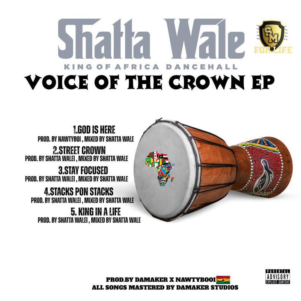 Voice of the crown Ep track list is out produced and mastered by Shatta wale Damaker studio full of hit songs y’all should expect bangers on the Ep 
#voiceofThecrownEp 
#Africankingalbum
#ShattaMusic