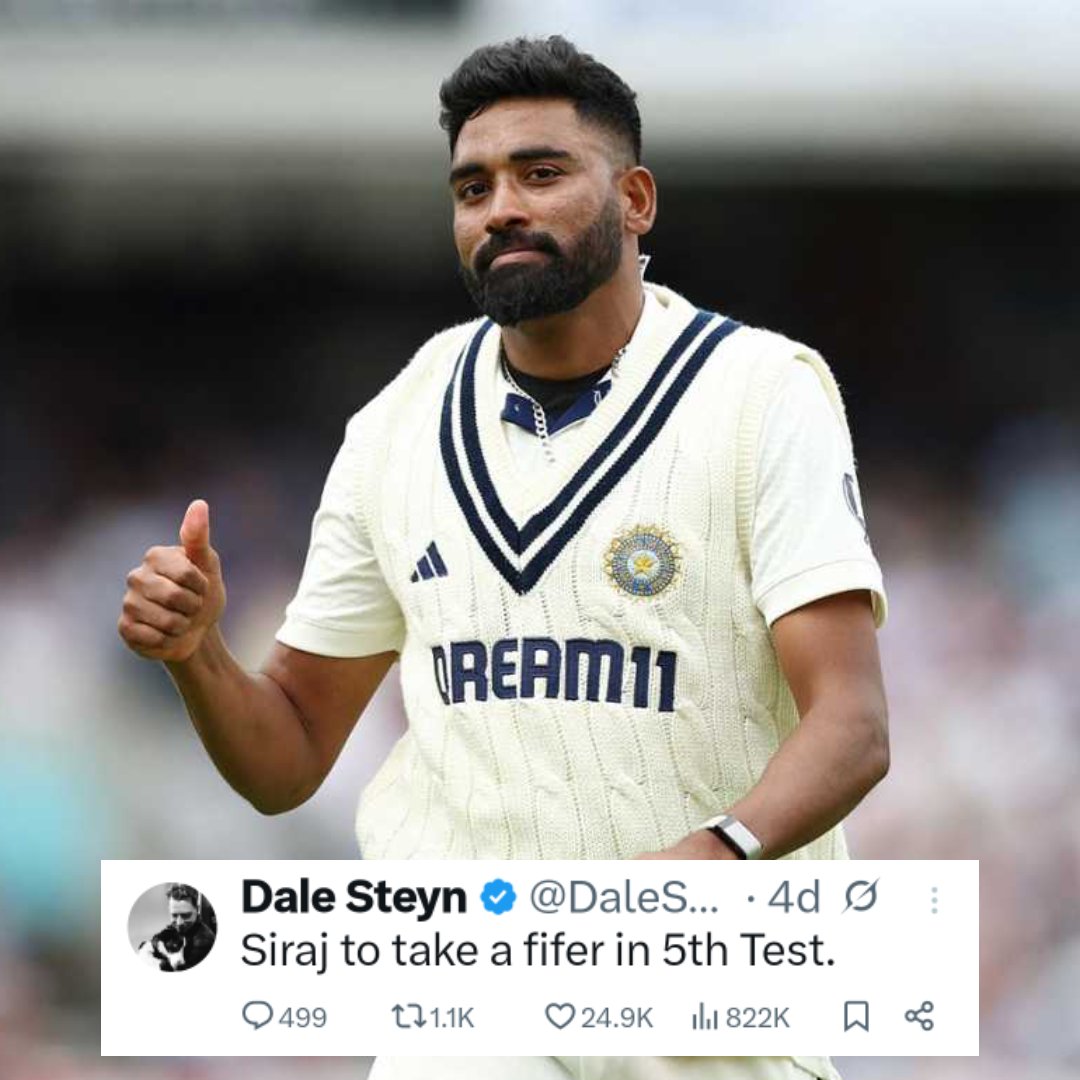 Once a wise man <a href="/DaleSteyn62/">Dale Steyn</a> said this for Md Siraj 🙌.