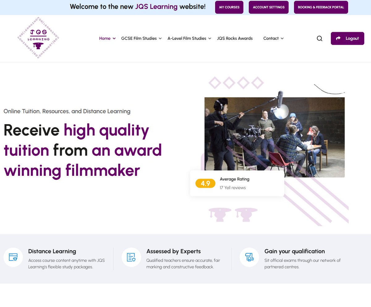 🚀 We've had a makeover!
Our brand new JQS Learning website is now live at jqslearning.co.uk! 🎉
The fresh design makes it easier than ever to explore our courses, find key info, and get inspired to start your learning journey. 
#JQSLearning #WebsiteLaunch #OnlineCourses