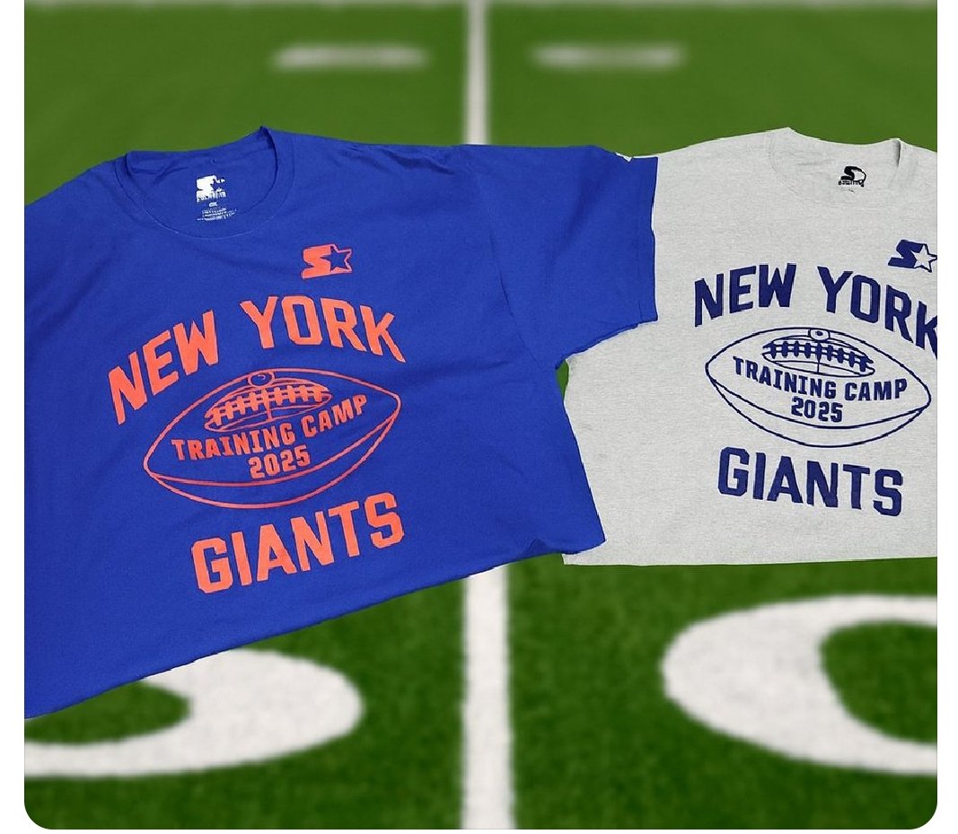 Hey <a href="/Giants/">New York Giants</a> fans—this camp is buzzing! 🏈
New talent. New energy. New era.

Celebrate the start of something BIG with the exclusive <a href="/Starter/">Starter</a> Training Camp 2025 tee, dropping this week. available only at the Traiining Camp Pro Shop during camp!

It’s the perfect souvenir from the