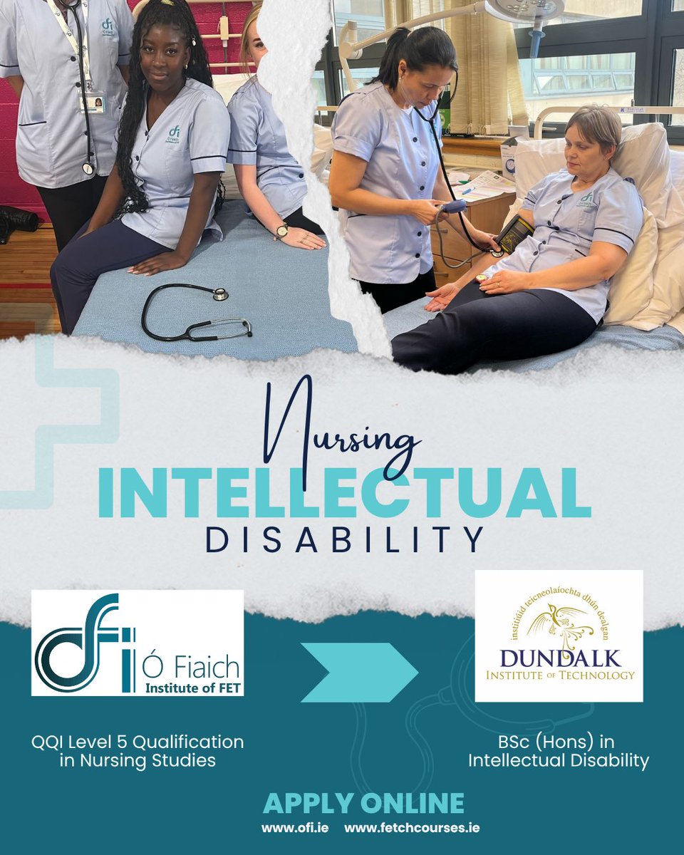 OFI Dundalk (@ofidundalk) on Twitter photo 🌟EXCITING NEWS🌟
Interested in a career in Nursing? 
Begin with the one year Nursing Studies QQI qualification in OFI and progress to the BSc (Hons) in Intellectual Disability in DkIT. 
To get started apply online at ofi.ie or fetchcourses.ie 🌟EXCITING NEWS🌟
Interested in a career in Nursing? 
Begin with the one year Nursing Studies QQI qualification in OFI and progress to the BSc (Hons) in Intellectual Disability in DkIT. 
To get started apply online at ofi.ie or fetchcourses.ie
