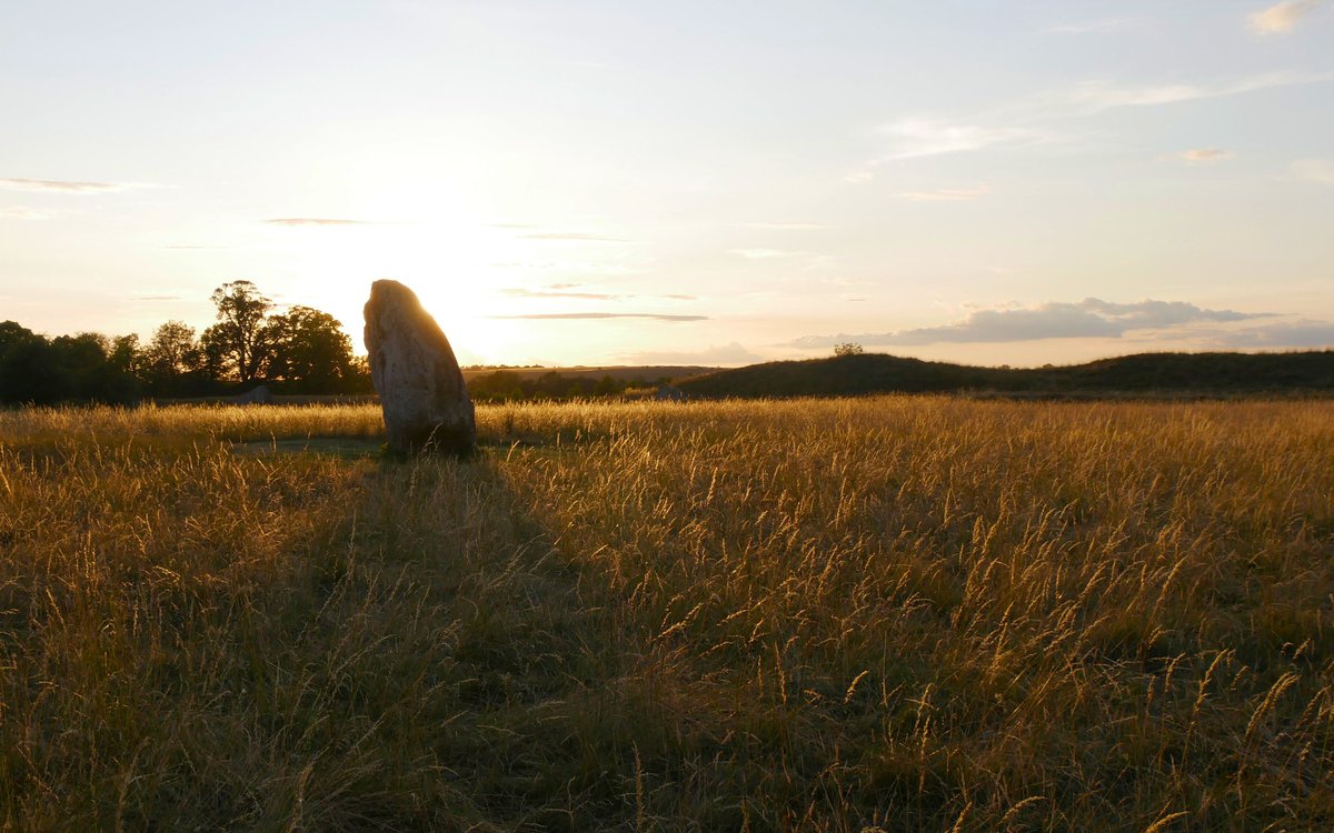 Golden light in the NE sector at #Avebury as the sun begins to set.