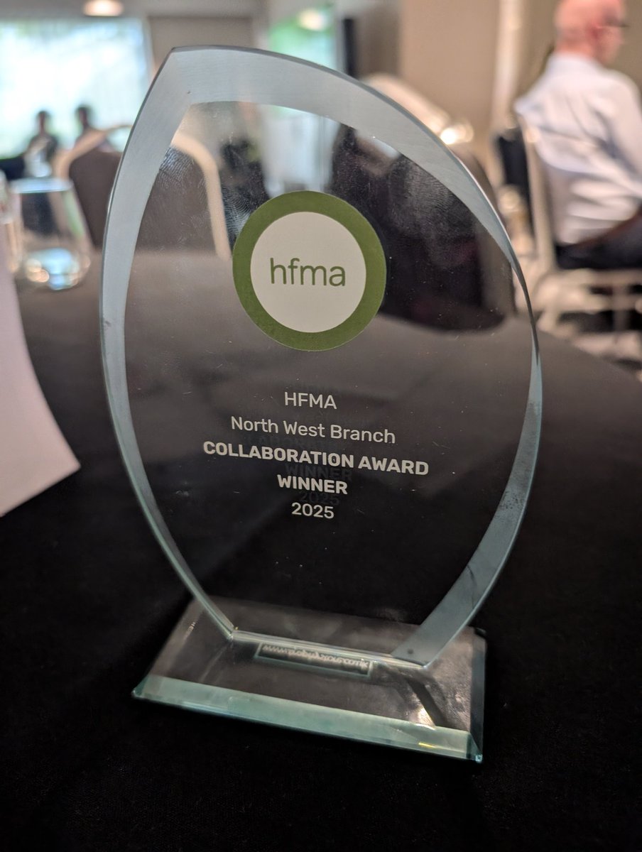 Delighted that team <a href="/WWLFinance/">WWL Finance</a> won the Collaboration award at this year's <a href="/HFMANW/">HFMA North West</a> annual conference for our ongoing work with <a href="/BFTNHSFinance/">Bolton NHS FT Finance Team</a> and the great work between our wider organisations 🏆 Good job they gave us two trophies so we could each take home some silverware!