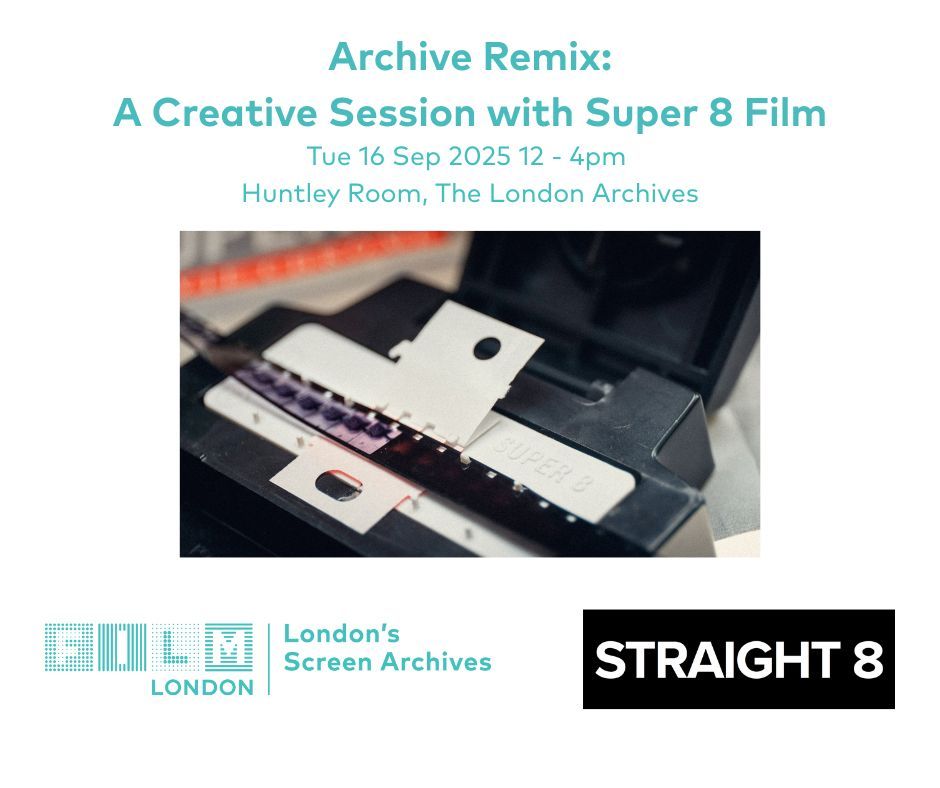 Archive Remix: A Creative Session with Super 8 Film
Tue 16 Sep 2025 
The London Archives

Learn how to creatively rework and handle Super 8 film in this practical one-day workshop, run by Straight8 in collaboration with London’s Screen Archives.

buff.ly/qxDNXfM