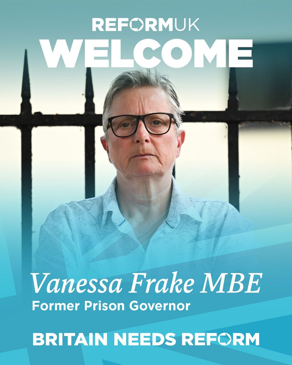 I welcome Rupert Matthews and Vanessa Frake MBE to Reform UK. ✅