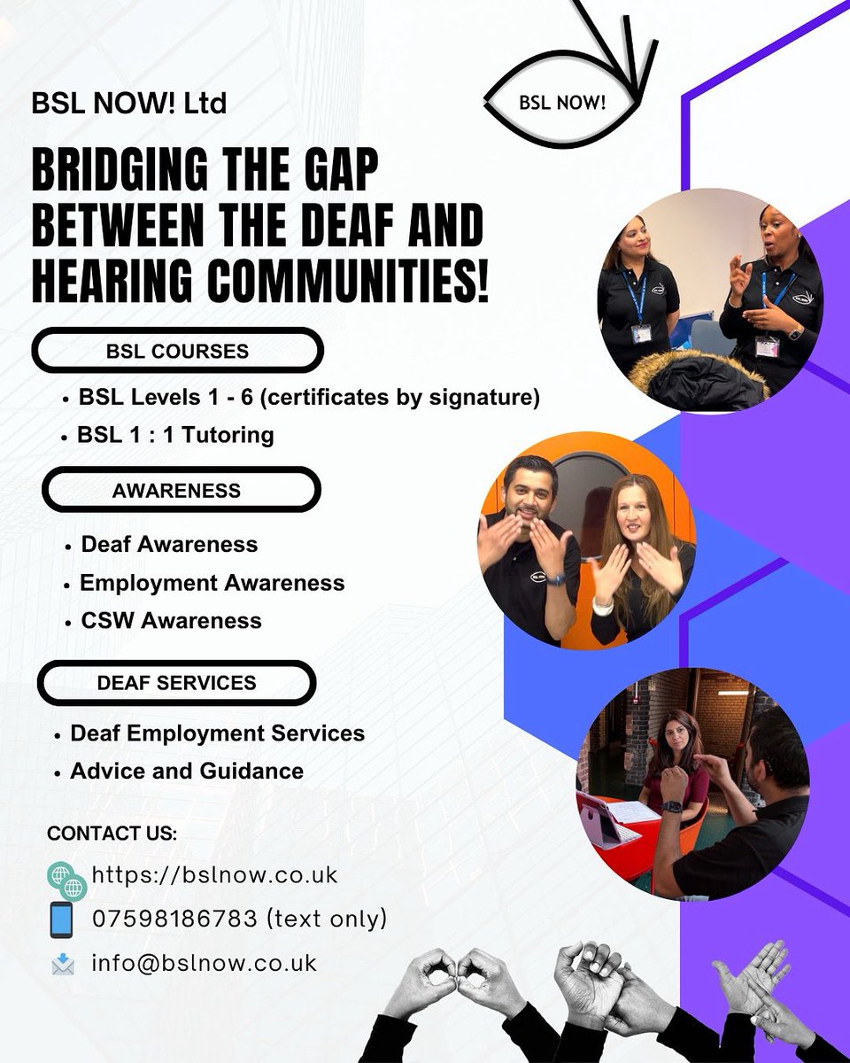 Come and expand your knowledge and skills! BSL NOW! Ltd provide information and advice on how you can begin an amazing new journey learning about the Deaf community and the art of British Sign Language. #BSL #deaflondon #britishsign #britishsignlanguage #bslnow #deafculture #deaf