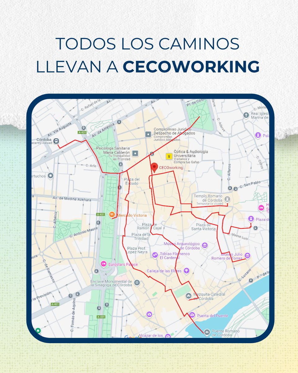 CECOWorking (@cecoworking) on Twitter photo 📍 ¡Todos los caminos llevan a CECOworking!
💼 Espacios de trabajo flexibles
🤝 Networking profesional
🚀 Ambiente productivo y motivador
📌 Av. del Gran Capitán 12, 3ª planta, Córdoba
📲 957 961 041 | 675 045 062
✉️ info@cecoworking.com
#Córdoba #CECOworking #Coworking 📍 ¡Todos los caminos llevan a CECOworking!
💼 Espacios de trabajo flexibles
🤝 Networking profesional
🚀 Ambiente productivo y motivador
📌 Av. del Gran Capitán 12, 3ª planta, Córdoba
📲 957 961 041 | 675 045 062
✉️ info@cecoworking.com
#Córdoba #CECOworking #Coworking