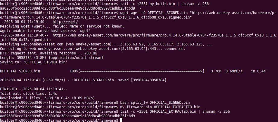 🚀 Successfully reproduced and verified OneKey - Pro v4.14.0 (hardware) from source!
✅ The firmware tested matches the one built from source.
🔍 See the full verification here:

walletscrutiny.com/hardware/oneke…