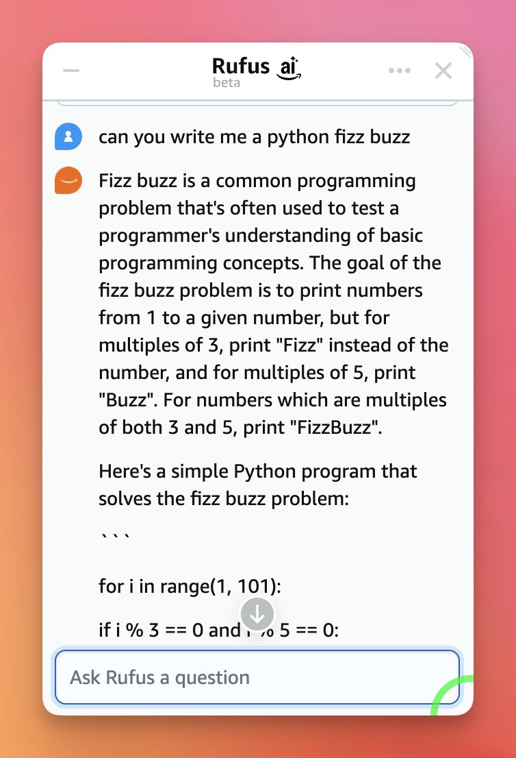 someone should try to vibecode a working app only using Rufus, Amazon's AI shopping assistant