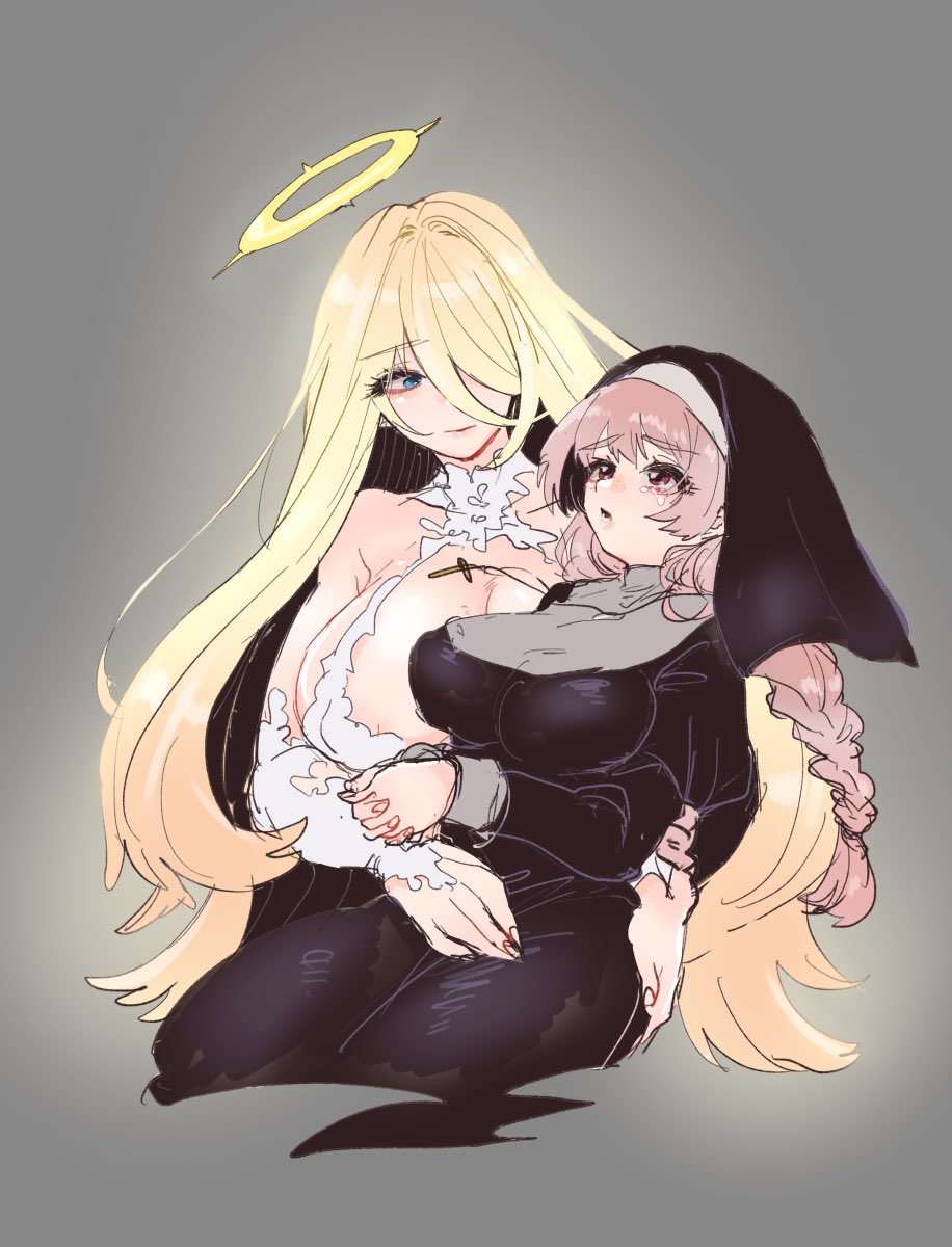 昔描いた百合。天使は両性だからち◯◯んついてるよ 