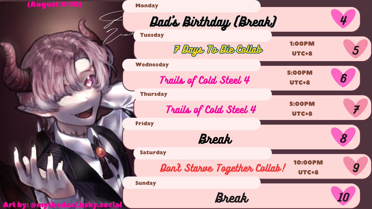 Stream Schedule Time! It's going to be packed this week! Hope to see you all then! 😄