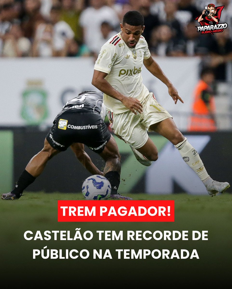 Paparazzo Rubro-Negro (@paparubronegro) on Twitter photo TREM PAGADOR!🚂💰
Na partida entre Ceará e Flamengo, neste domingo (3), foi registrado o recorde de público da Arena Castelão em 2025.
Ao todo, foram 57.887 torcedores presentes no estádio, resultando numa renda de R$ 2.795.442,00.
📸 <a href="/gilvandesouza9/">Gilvan de Souza</a> | @flamengo TREM PAGADOR!🚂💰
Na partida entre Ceará e Flamengo, neste domingo (3), foi registrado o recorde de público da Arena Castelão em 2025.
Ao todo, foram 57.887 torcedores presentes no estádio, resultando numa renda de R$ 2.795.442,00.
📸 <a href="/gilvandesouza9/">Gilvan de Souza</a> | @flamengo