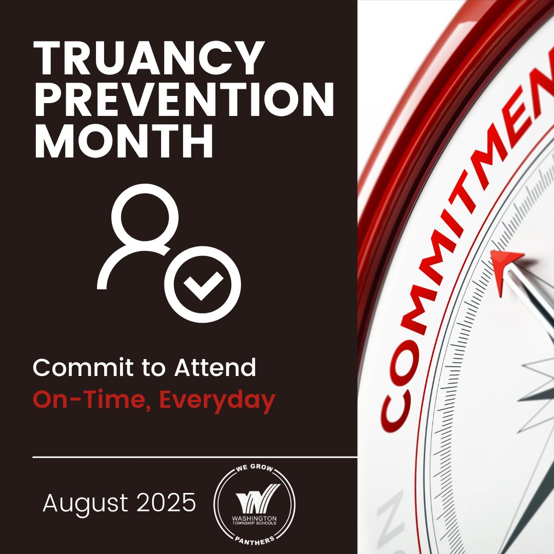 August is Truancy Prevention Month. With the 2025-26 school year underway, we encourage all families to prioritize on-time, daily attendance. This year, commit to encouraging your child to Attend | Engage | Achieve.
#WhyWT #WeGrowPanthers