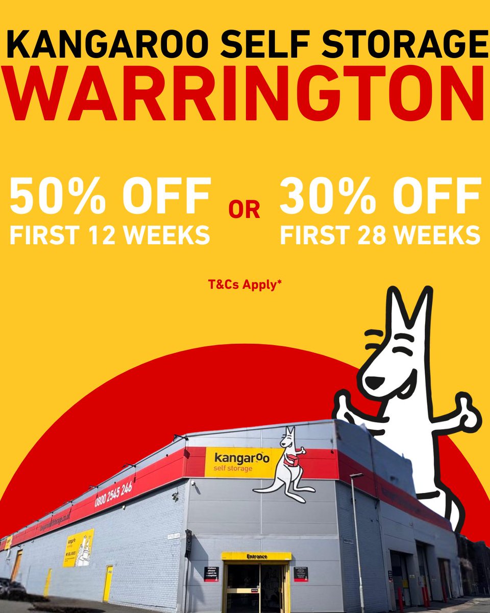 Kangawarrington's tweet image. 📦 Ready to reclaim your space? Whether you&apos;re relocating, renovating, or just tired of the mess—Kangaroo Self Storage is your stress-free solution!   🔐 🦘 Get your quote today → kangarooselfstorage.co.uk

#WarringtonStorage #SpaceSolutions #SaveMore #RenovateSmart #MovingDayHelp