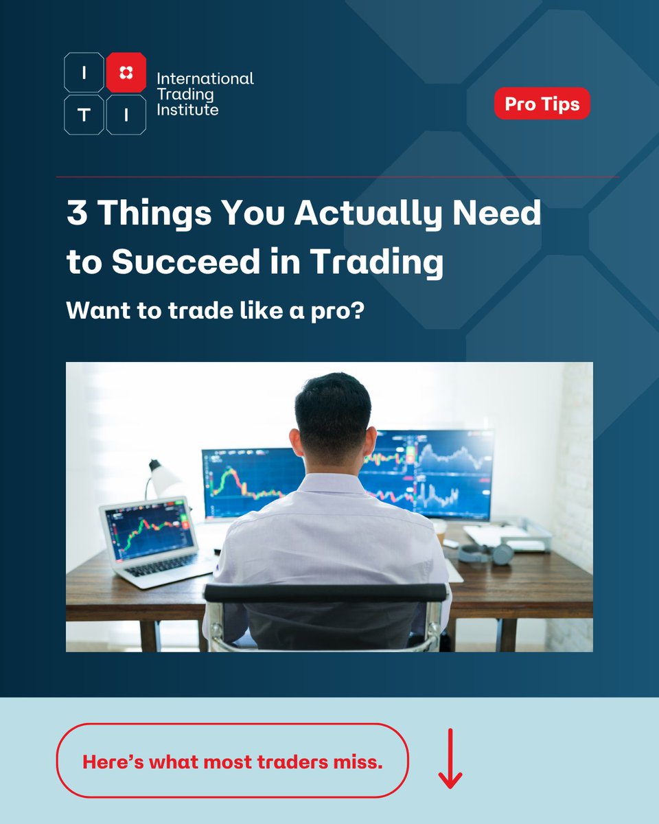 ITI_TradingEdu's tweet image. Most traders think they need better strategy.
But strategy alone won’t get you there.

Here are the 3 things you actually need to succeed in trading — from a pro’s perspective: 🧵

#tradingmindset #traderdevelopment