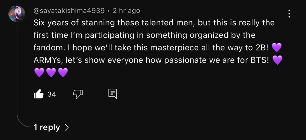 i get so happy seeing comments like that whenever i rewatch dynamite mv.. our borafam 🥹