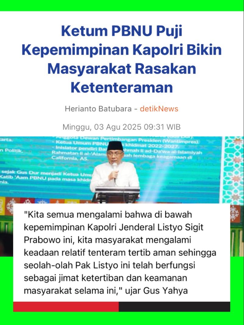 Tentram untuk Gus Yahya belum tentu tentram untuk warga yang lain. 

Ya deh selamat bertentram-tentram 😂