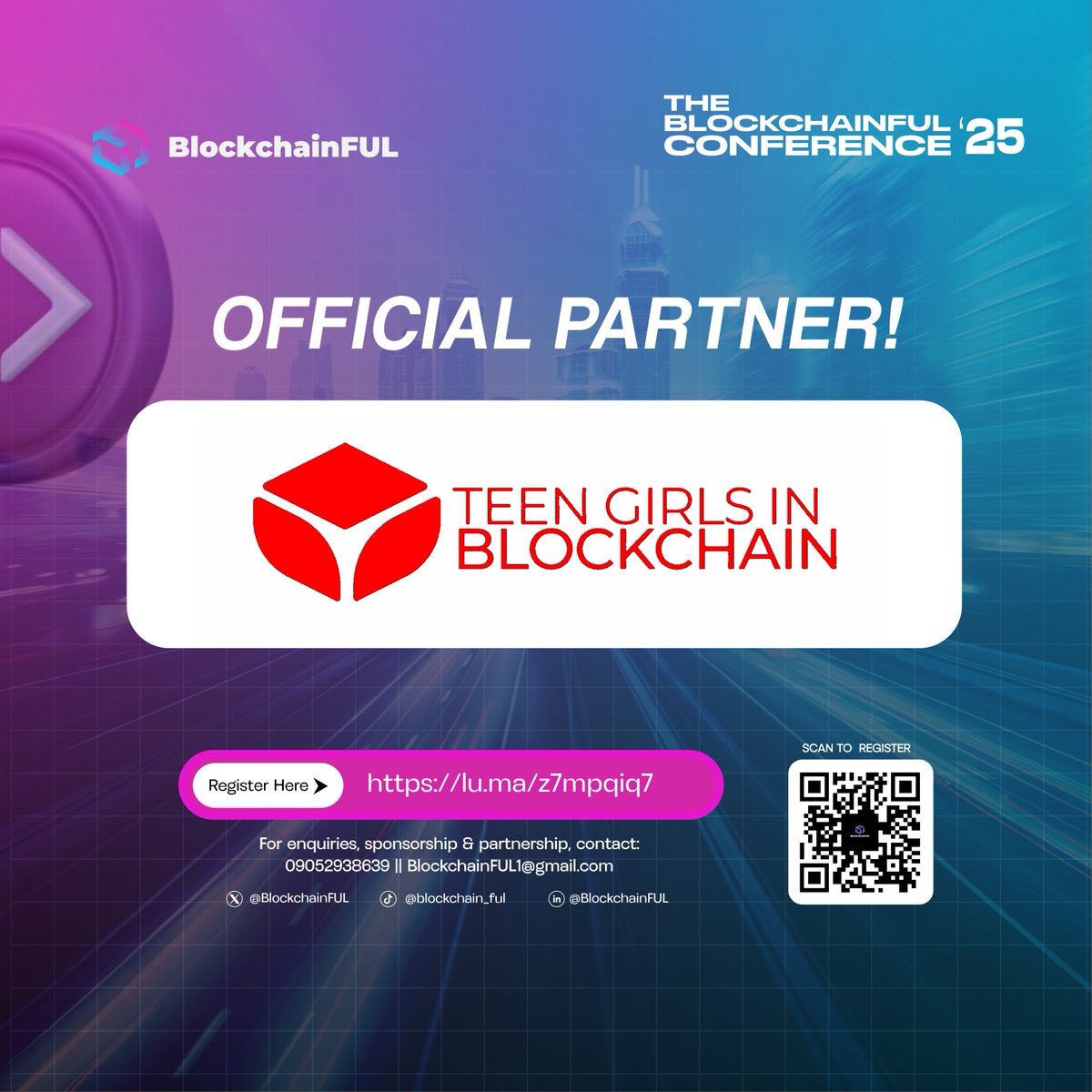 Blockchain FUL (@blockchainful) on Twitter photo We're thrilled to announce <a href="/GirlsBlockchain/">TEEN GIRLS IN BLOCKCHAIN (TGIB)™️</a> as one of our official partners for BlockchainFUL Conference 2.0.🚀
Teen Girls in Blockchain is empowering, mentoring, and educating young girls at the grassroots level throughout Nigeria in order to create a new generation of female We're thrilled to announce <a href="/GirlsBlockchain/">TEEN GIRLS IN BLOCKCHAIN (TGIB)™️</a> as one of our official partners for BlockchainFUL Conference 2.0.🚀
Teen Girls in Blockchain is empowering, mentoring, and educating young girls at the grassroots level throughout Nigeria in order to create a new generation of female