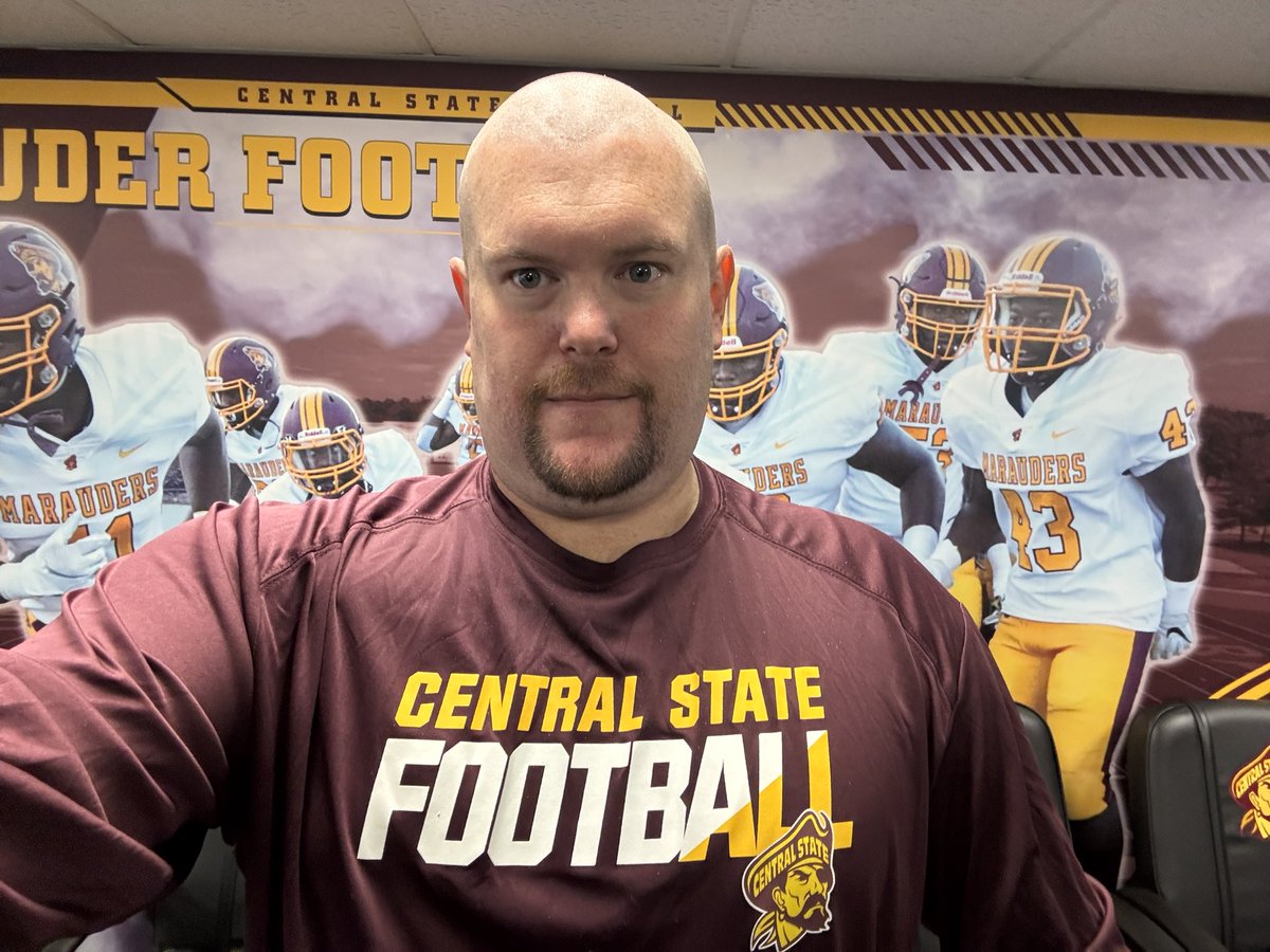 Day 1 of football season so excited for the opportunity to coach at central state university time to work