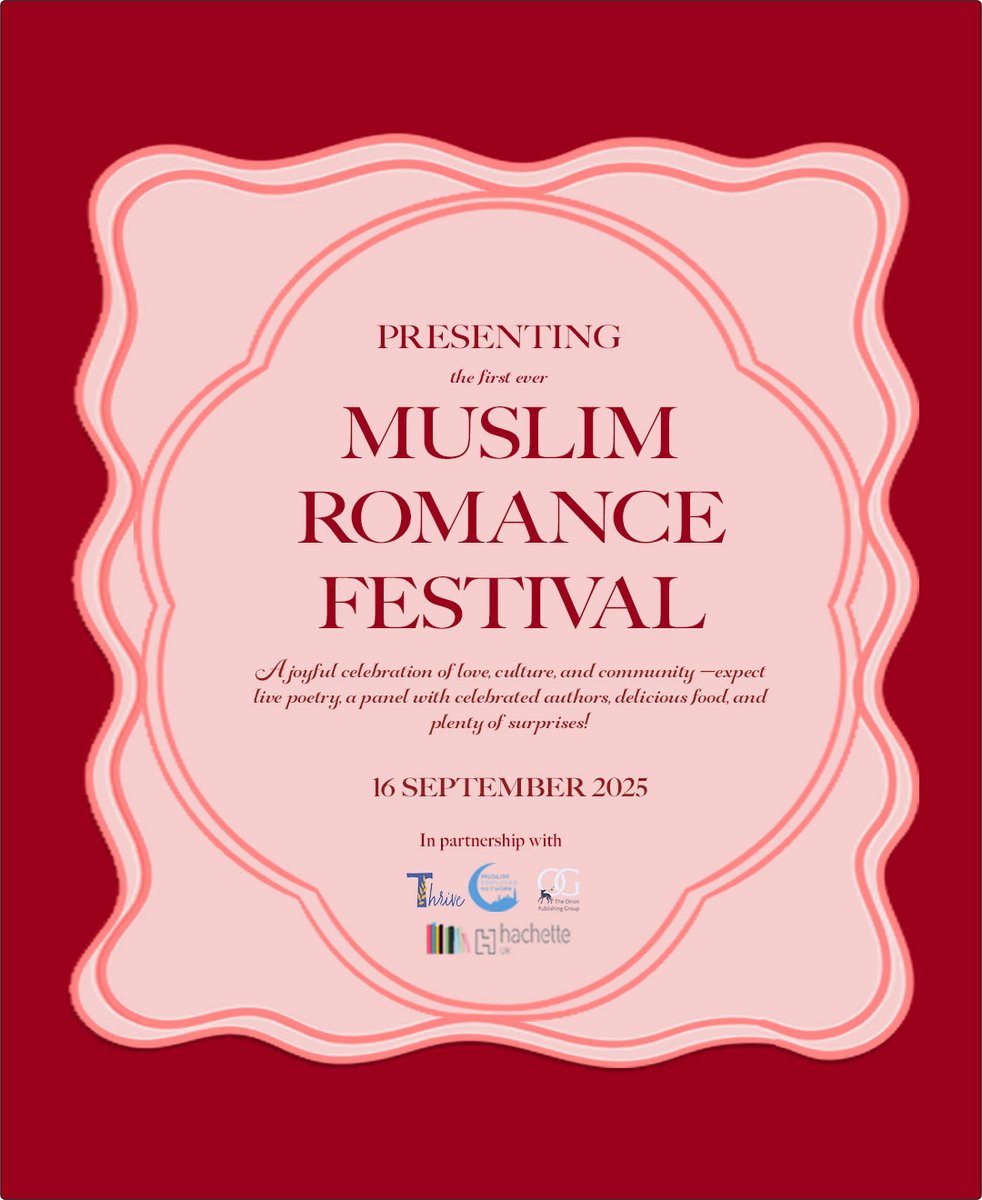 💕✨ You're invited to  the first-ever MUSLIM ROMANCE FESTIVAL 

Celebrate love with poetry, henna, food &amp; a stellar author panel, featuring, Adiba Jaigirdar, Laila Rafi, Soraya Bouazzaoui &amp; Tahmina Begum.
For more details and tickets: brnw.ch/21wUEe9

See you there x