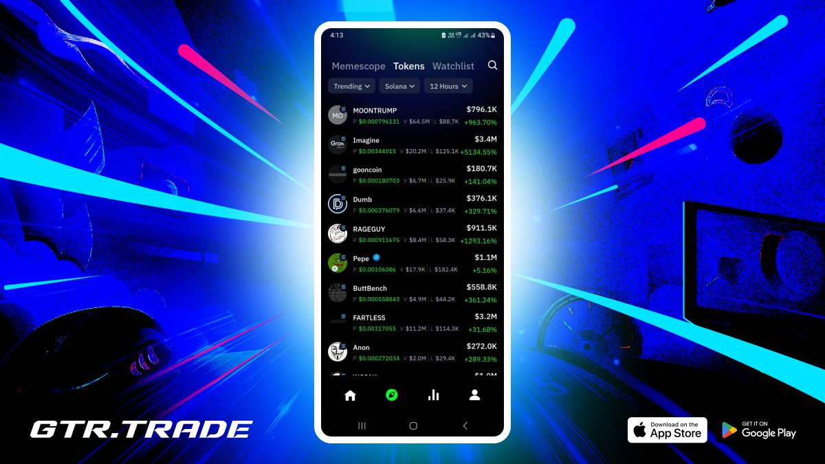 tradeongtr's tweet photo. WE ARE BACK!
Check out the most hyped meme coins on https://t.co/BlaXuGJ5h8
#moontrump #IMAGINE #gooncoin $Dumb #RAGEGUY $pepe https://t.co/aCnrErp1te