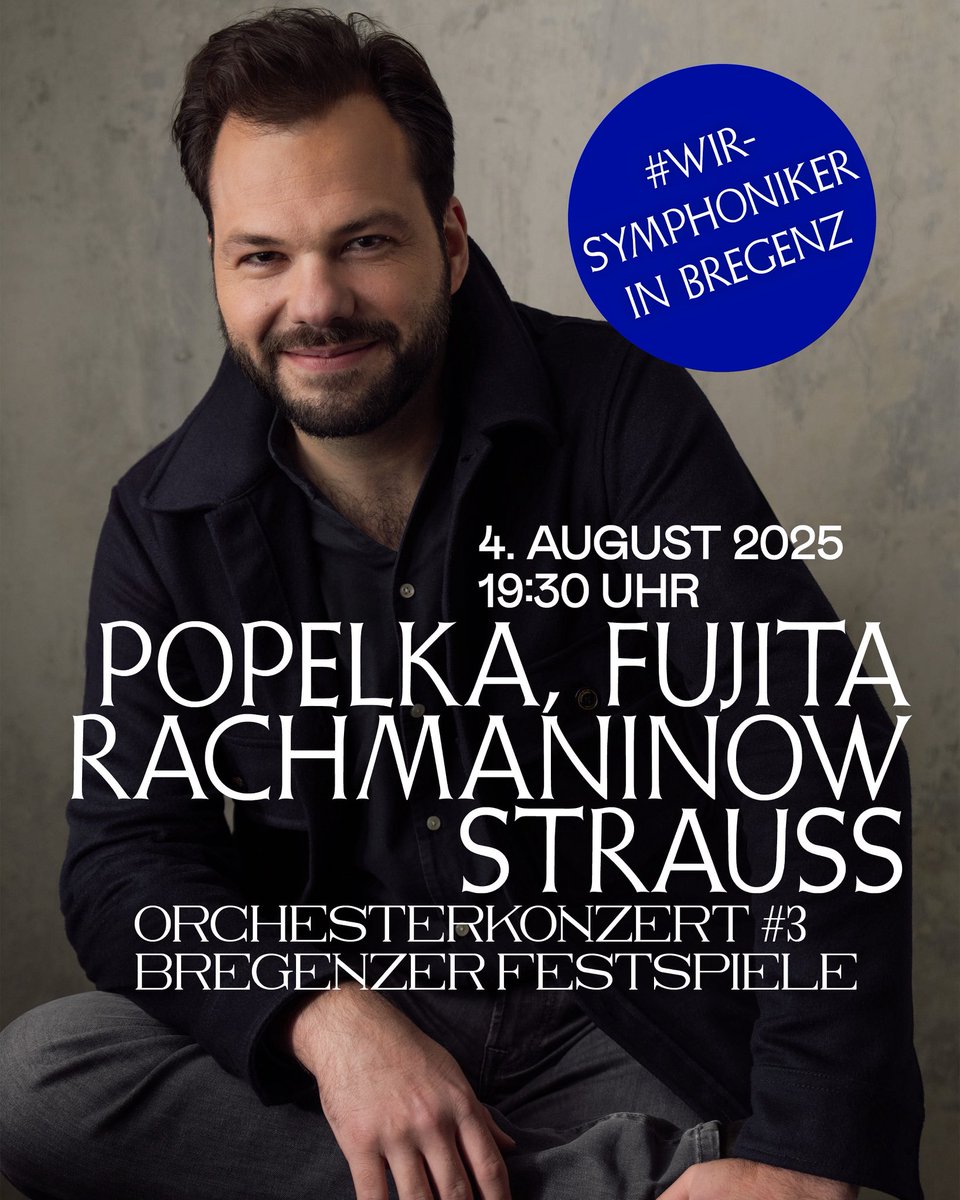 Petr Popelka, Mao Fujita und ein großartiges Programm erwartet euch heute beim 3. Orchesterkonzert der Bregenzer Festspiele!

#wienersymphoniker #petrpopelka #bregenzerfestspiele #orchesterkonzert #maofujita
📷 Wiener Symphoniker / Susanne Hassler-Smith