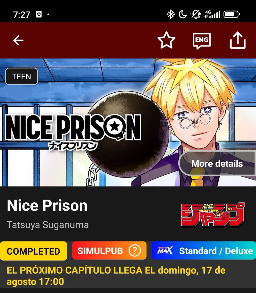 Nice Prison est désormais listé parmi les mangas terminés sur Manga Plus, c’est peut-être une erreur mais le pressing continu 🫵😹