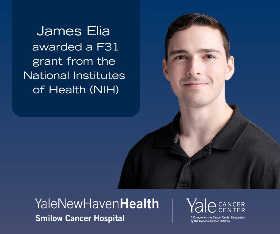Yale Cancer Center (@yalecancer) on Twitter photo James Elia <a href="/yalepathology/">Yale Pathology</a> has been awarded a prestigious Ruth L. Kirschstein Predoctoral Individual National Research Service Award #F31 from <a href="/NIH/">NIH</a> for his project, “Exploiting Homologous Recombination Defects with a Novel DNA-Crosslinking Strategy.”
yalecancercenter.org/news-article/p… James Elia <a href="/yalepathology/">Yale Pathology</a> has been awarded a prestigious Ruth L. Kirschstein Predoctoral Individual National Research Service Award #F31 from <a href="/NIH/">NIH</a> for his project, “Exploiting Homologous Recombination Defects with a Novel DNA-Crosslinking Strategy.”
yalecancercenter.org/news-article/p…