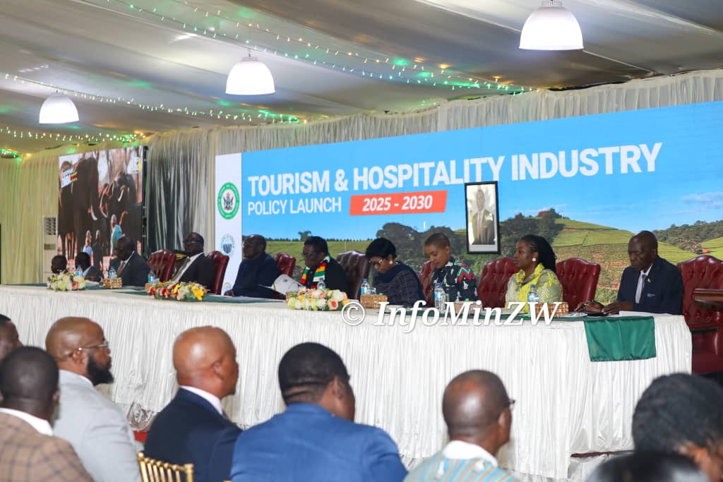 Prince Huni (@huniprince) on Twitter photo Pres <a href="/edmnangagwa/">President of Zimbabwe</a> launches the <a href="/MOTHI_ZIMBABWE/">Min of Tourism and Hospitality Industry Zimbabwe</a> Policy (2025-2030) at #StateHouse, a comprehensive framework for #SustainableTourismDevelopment with key strategies to enhance visitor experiences, promote investment, improve infrastructure, conserve the environment involving locals Pres <a href="/edmnangagwa/">President of Zimbabwe</a> launches the <a href="/MOTHI_ZIMBABWE/">Min of Tourism and Hospitality Industry Zimbabwe</a> Policy (2025-2030) at #StateHouse, a comprehensive framework for #SustainableTourismDevelopment with key strategies to enhance visitor experiences, promote investment, improve infrastructure, conserve the environment involving locals