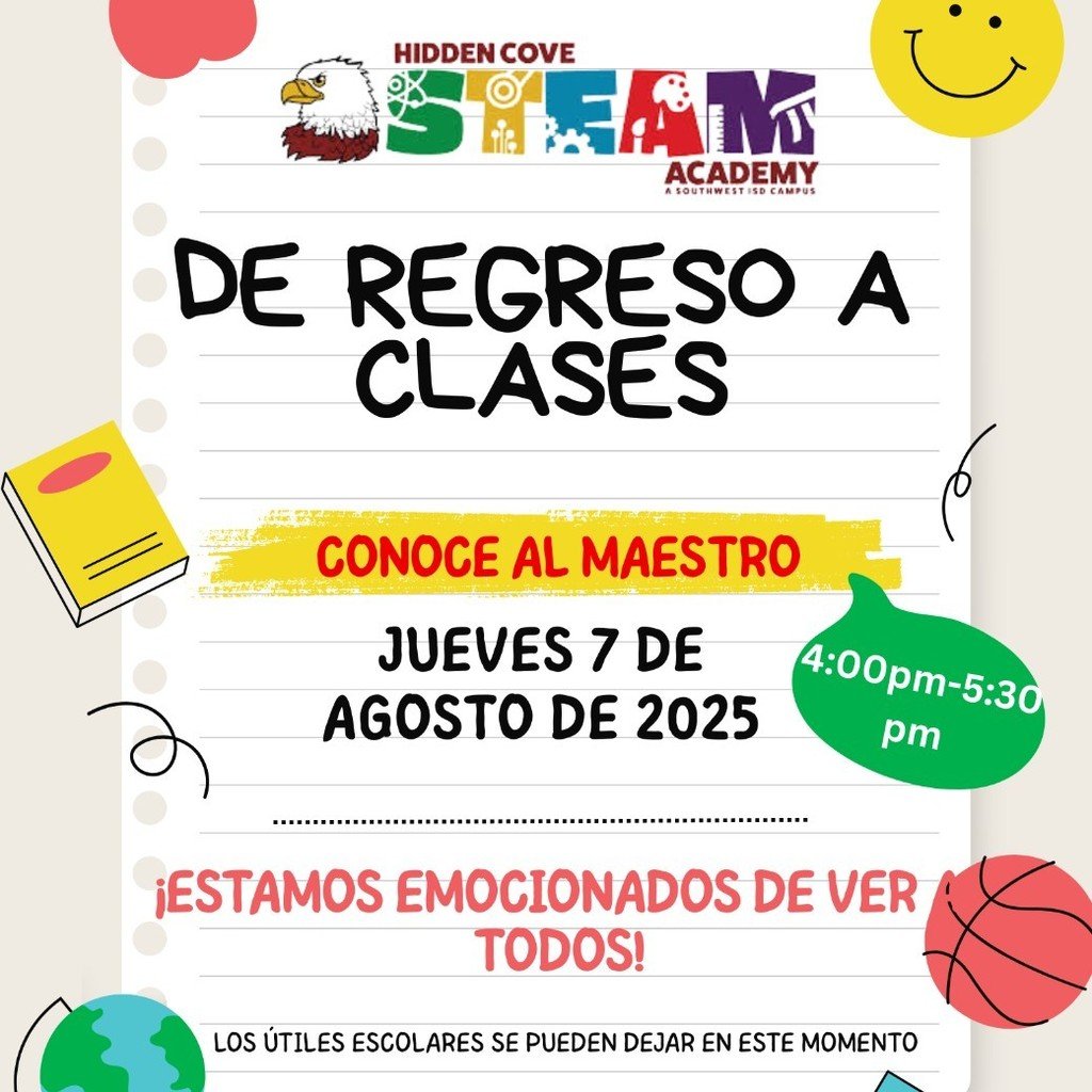 Meet the Teacher 
Thursday August 7th
4:00pm- 5:30pm