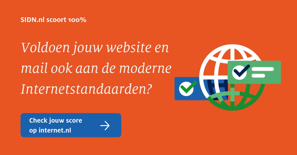 Hoe scoort jouw website en mail op het gebruik van moderne, veilige internetstandaarden? Je checkt het makkelijk op internet.nl en ontvangt in enkele seconden online je score!
Ga naar nl.internet.nl
#internet #standaarden #website #email #test #SIDN