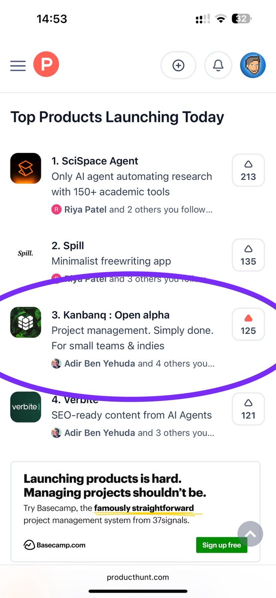 chrispapa's tweet image. Wow! Kanbanq.app is now 3rd on @ProductHunt !!! Vote here : producthunt.com/products/kanba…