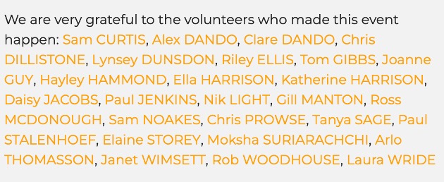 Event #262 saw 203 finishers cross the line (only once).  As the holiday season continues, please consider volunteering - it's a struggle without you...
🦺26🙏👇
🆕10
🏖31
🏆32

New 👕
🏃‍♀️🔴Marcia Milsom
🏃‍♀️🟣Elizabeth Eady
🦺⚪️Riley Ellis
🦺⚪️Sam Curtis