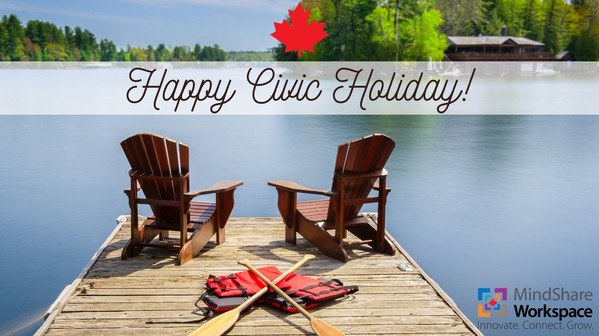 Happy Civic Holiday from your proudly Canadian coworking community! Whether you're relaxing or recharging, we hope you enjoy the long weekend. Here’s to rest, reflection, and connection. ☀️🍁 #CivicHoliday #MindshareWorkspace #ProudlyCanadian #LongWeekendVibes