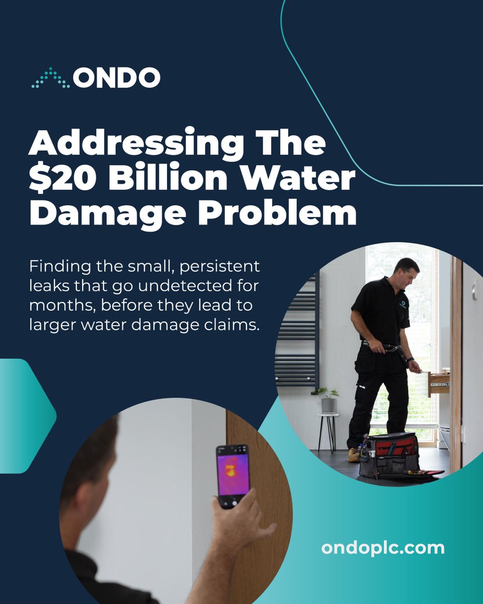 #ONDO is addressing the $20 billion water damage problem with LeakBot. 

Here’s how:

💧LeakBot detects micro leaks, helping prevent damage 
📈 Early detection leads to 50% lower claim severity 
✅ Active in over 151,000 homes across the US, alone

Find out more: