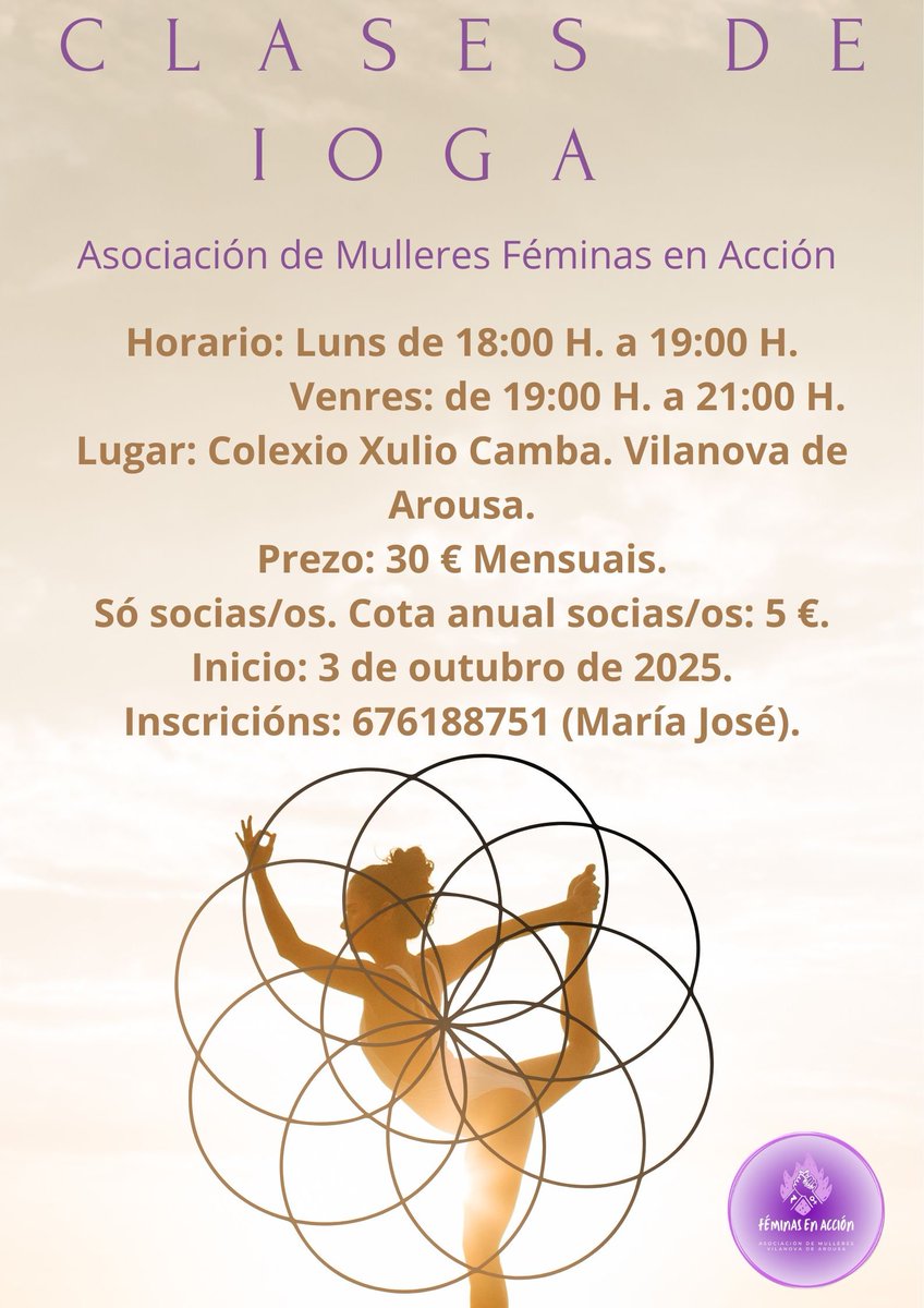 EnFeminas's tweet photo. Curso de ioga a partir de outubro. https://t.co/jAxiDeH4g3