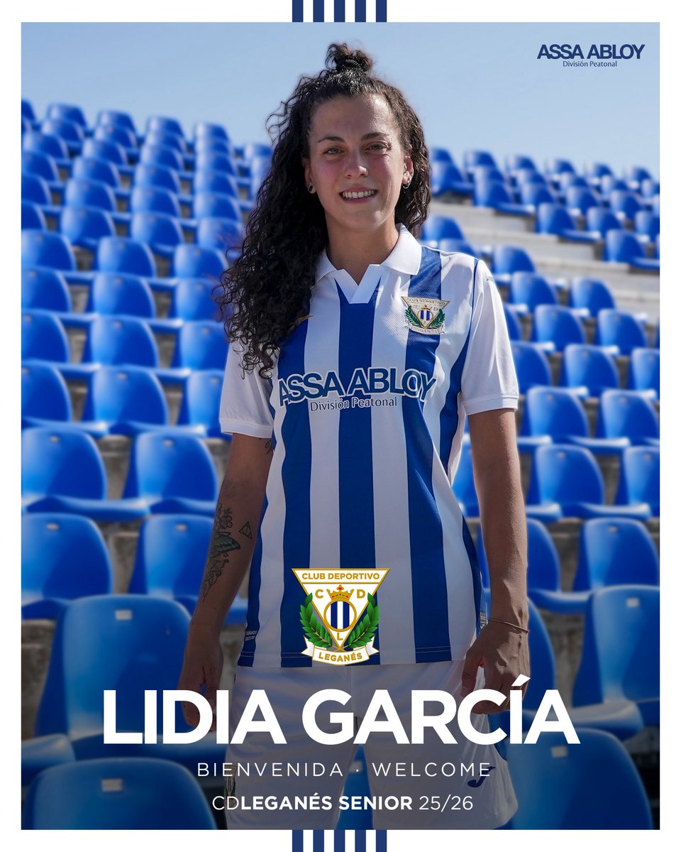 ✍️⚪️🔵 𝗟𝗶𝗱𝗶𝗮 𝗚𝗮𝗿𝗰𝛊́𝗮, nuevo refuerzo para la defensa del C.D. Leganés Senior. 

🥒 ¡Bienvenida a tu nueva casa! 🥒