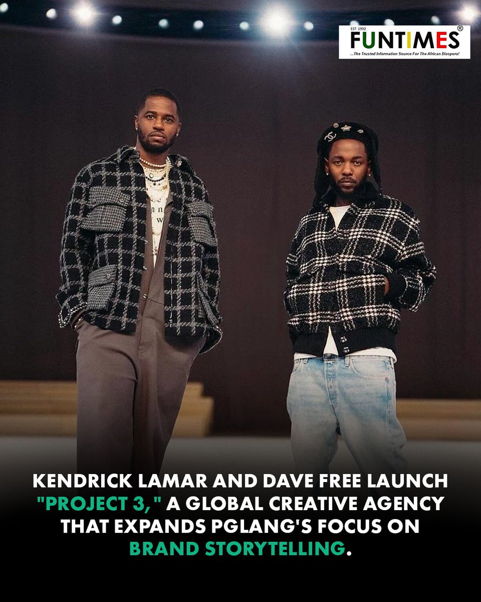FunTimesMag's tweet photo. We also saw Kendrick Lamar and Dave Free launch a new creative agency called Project 3, which is expanding the vision of pgLang. #project3 https://t.co/M0ioyp60Y9