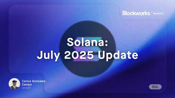 Solana 2025年7月更新图表展示增长指标