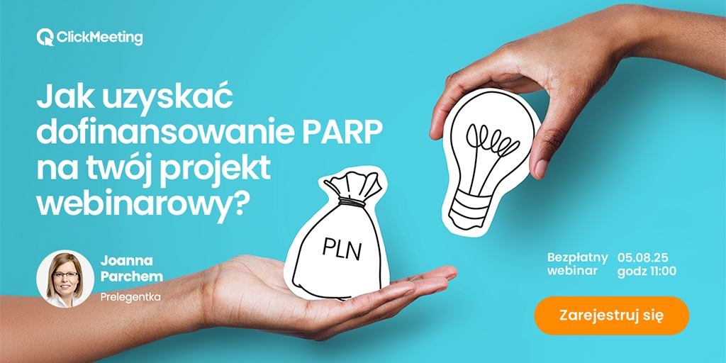 🤔 Chcesz zaoszczędzić nawet 80% na ClickMeeting? 
Właśnie o tym będzie JUTRZEJSZY webinar. Zarezerwuj swoje miejsce już TERAZ: webinars.clickmeeting.com/jak-uzyskac-do…
💥 Program “Usługi rozwojowe 4.0” pozwala uzyskać dofinansowanie do inwestycji, które zwiększą innowacyjność Twojego biznesu i