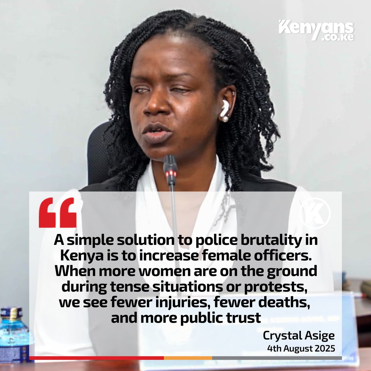 A simple solution to police brutality in Kenya is to increase female officers - Crystal Asige