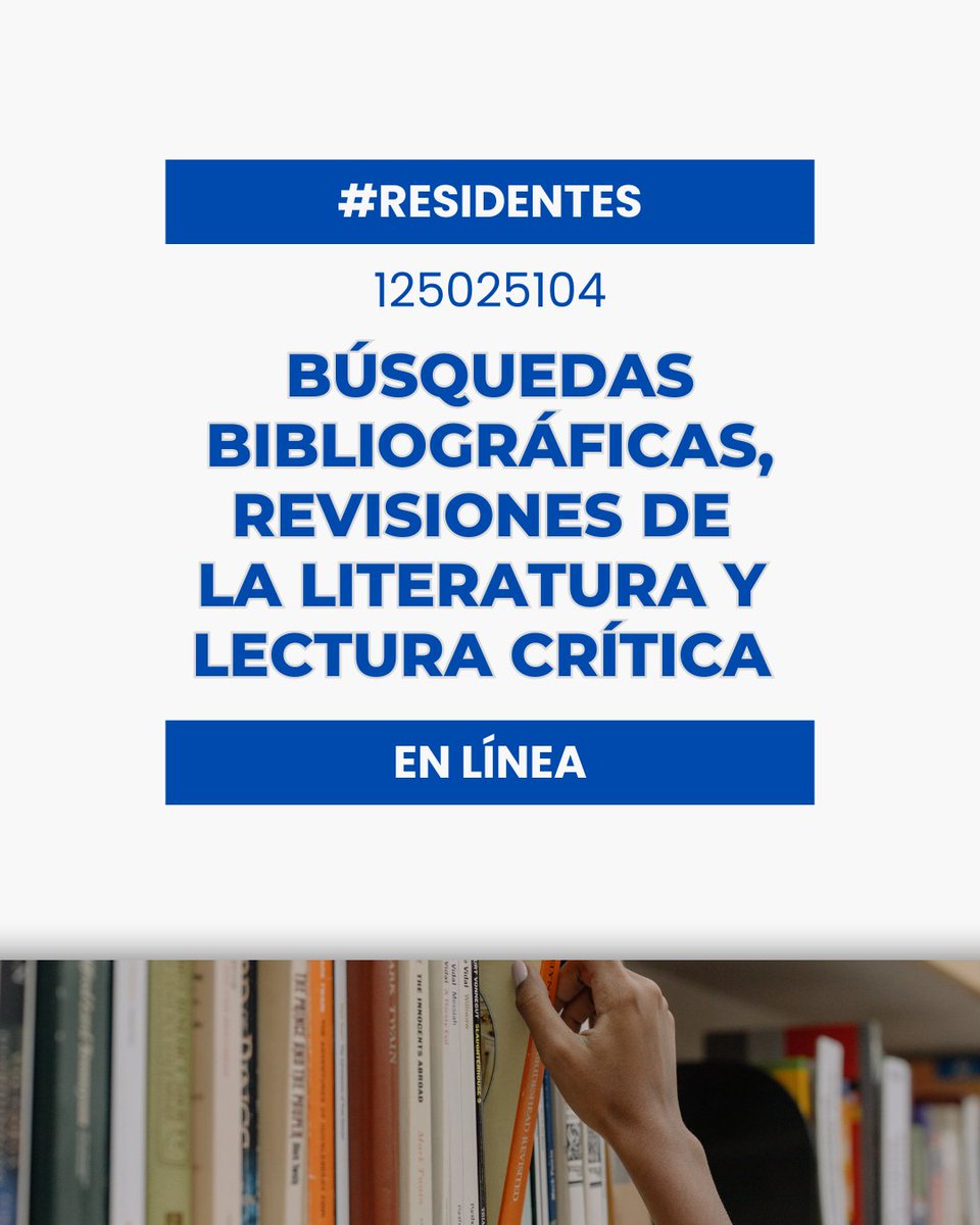 🔍 Aprender a encontrar, analizar y valorar la evidencia científica con este curso online de la #EVES para residentes:
Búsquedas bibliográficas, revisiones y lectura crítica
💻 15 horas · Código: 125025104

#FormaciónEVES #LecturaCrítica #ResidentesEVES