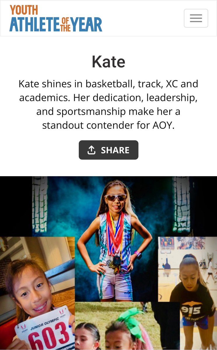 aluna0707's tweet image. We would really appreciate your votes for Kate, Sports Illustrated Youth Athlete of the Year…final 4 days to vote @LunaDrLuis #drlunasclass #Kate30

athleteoftheyear.org/2025/kate-b31c